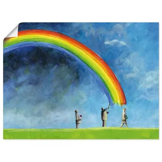 ARTland Poster Regenbogen malen Größe: 80x60 cm - Blau