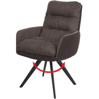 Mendler Esszimmerstuhl HWC-G66 Stoff braun
