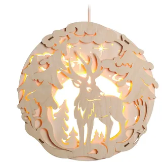 Fensterbild Hirsch el.bel. HxLxB 25x26x6cm NEU Fensterdeko Weihnachtsbild