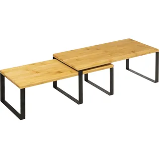 5 five simply smart - 2 ausziehbare regale "nera" aus bambus - Braun