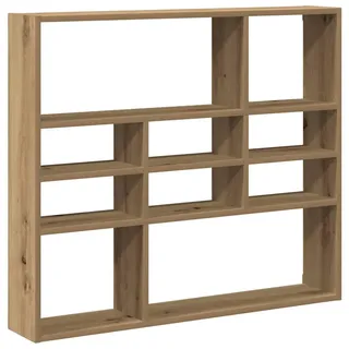 vidaXL Wandregal mit 10 Fächern 90/16/78 cm aus Holzwerkstoff Artisan-Eiche Dekor , Eiche Artisan , Strukturbuche , Rechteckig , 90x78x16 cm , Wohnzimmer, Regale, Wandregale