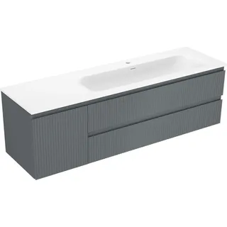 Mexen Orio Badezimmer-Unterschrank 90 cm mit Waschbecken Vela, 2 Schubladen, weiß glänzend - 91A10-09047-2-BFF00-W23M00 - Weiß