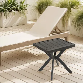 STILVORA Gartentisch aus Aluminium,Quadrat Couchtisch Beistelltisch für Patio&Hinterhof,Seitentisch Witterungsbeständig,braun - Dunkelbraun