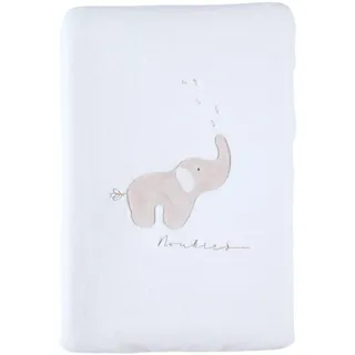 NOUKIE'S - Wickelauflage mit Bezug – Bali der Elefant – Frottee – Ecru