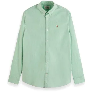 Scotch & Soda Herren Essential Oxford Shirt, Seafoam/White Stripe, M