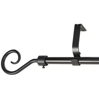 GARDINIA Gardinenstangen-Set Hook 1-läufig 240 cm schwarz