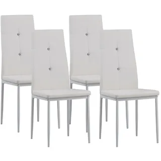 Albatros Esszimmerstuhl DIAMOND Kunstleder weiß 4er Set