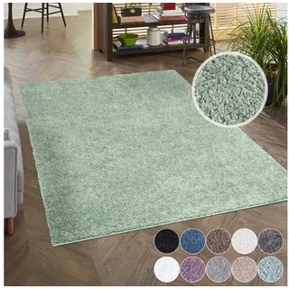 Carpet City Hochflor-Teppich »City Shaggy« rechteckig 30 mm Höhe Auch als Läufer, Langflor, Uni, Shaggy, flauschig-weich, grün