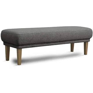 CAVADORE Sitzbank Femarn / Polsterbank für Küche, Esszimmer oder Wohnküche / Küchenbank passend zum 3-Sitzer Femarn / 165 x 54 x 53 / Strukturstoff: Grau