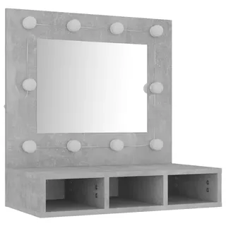 Spiegelschrank mit LED Betongrau 60x31,5x62 cm - Grau