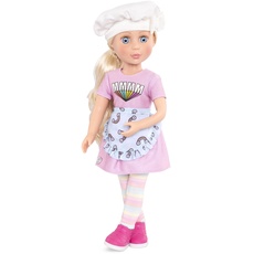 Glitter Girls Puppe Bäckerin Maren – Bewegliche 36 cm Puppe mit Bäcker Puppenkleidung, Zubehör und Langen Haaren zum frisieren – Spielzeug ab 3 Jahren