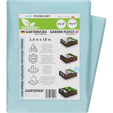 GARDENIX® 16 m2 Frühling Gartenvlies Aqua mit sehr hoher Wasserdurchlässigkeit, zur Abdeckung von Gemüsebeeten, UV-Stabilisierung (1,6m x 10m)
