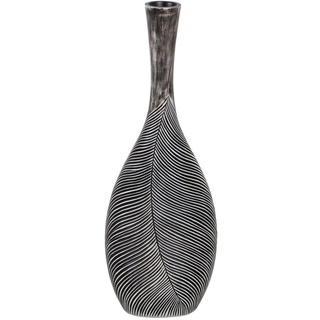 BigBuy Home Vase, Weiß, Schwarz, Polyresin, 24 x 12,5 x 68 cm