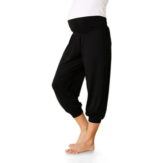 NEUN MONATE Umstandshose "Viskose Haremshose für Schwangerschaft und Stillzeit", mit elastischem Bund, schwarz,