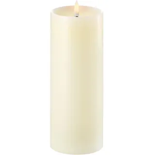 Uyuni Piffany Copenhagen Lighting Pillar LED Kerze tiefer Docht 7,8 x 20 cm Echtwachs Ivory - 6 Stunden Timerfunktion - Keine Brandgefahr, Keine Rußbildung und kein Geruch'