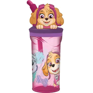 ALMACENESADAN, 4909; 3D-Figurbecher mit wiederverwendbarem Schaft Paw Patrol Girl Paw Patrol Skye; Fassungsvermögen 360 ml; wiederverwendbares Produkt, BPA-frei.