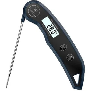 DOQAUS Digitales Fleischthermometer Grillthermometer Bratenthermometer Küchenthermometer, 3s Sofortablesung ±0,5°C Präzision, Sonde aus Edelstahl 304, LCD Hintergrundbeleuchtung, für BBQ Backen Kochen