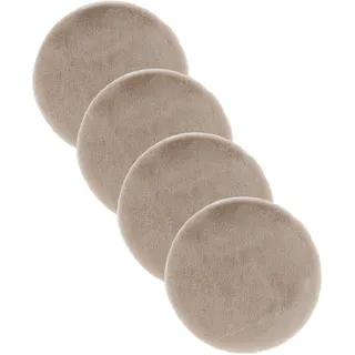 ASTRA Teppich »Elda«, rund, 13 mm Höhe, runde Dekofelle im 4 er Set, kuschelweich, Wohnzimmer, Kinderzimmer, beige