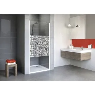 Drehtür für Nische Schulte Alexa Style 2.0 800x1920 mm Dekorglas Terazzo weiß