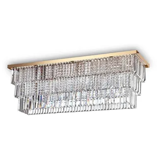 Ideal Lux Deckenleuchte Martinez 8-flg. Goldfarben, Klar 213569 - Gold