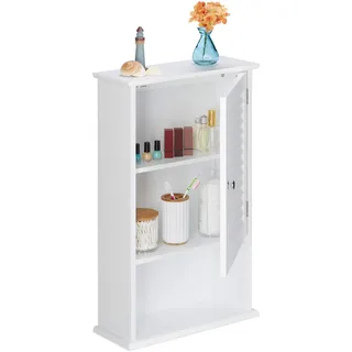 Relaxdays Badschrank, HBT 70 x 42 x 16,5 cm, weiß
