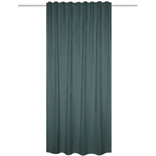 HOMEbasics 085425-2801 - THERMOCHENILLE WOLLY Thermovorhang - mit Kombiband | Petrol 160 x 135 cm