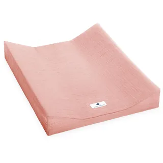 Julius Zöllner Wickeauflagenüberzug für 2-Keil-Mulde aus Musselin, Dusty rose, Made in Germany, OEKO-TEX Standard 100, Größe: 50/65 cm