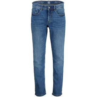 Relaxhose LERROS "Baxter Relaxed Fit Jeans – Bequemer Stretch 5-Pocket Denim", Herren, Gr. 34, Länge 30, blau (space blau melange), 99% Baumwolle, 1% Elasthan, regular fit, Hosen Relaxhose, Bequeme Stretch-Jeans - pflegeleicht, ideal für Alltag & Freizeit