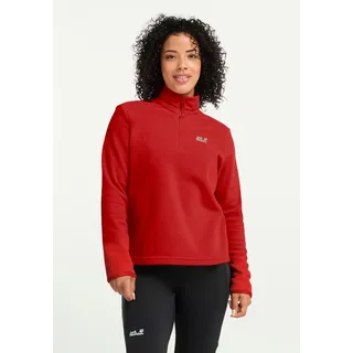 Stehkragenpullover JACK WOLFSKIN "TAUNUS 100 HZ W", Damen, Gr. M (38/40), sirenrot, Obermaterial: 100% POLYESTER, Pullover Stehkragenpullover, Fleecepullover, Halfzip-Reißverschluss, Stehkragen