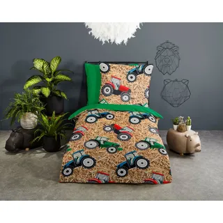 Good Morning Bettwäsche Cas Traktor Multi Baumwolle, B/L: ca. 135x200 cm + Multi