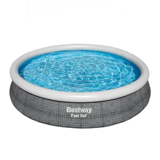BESTWAY Fast Set Aufstellpool-Set 366 x 76 cm inkl. Filterpumpe rattanoptik