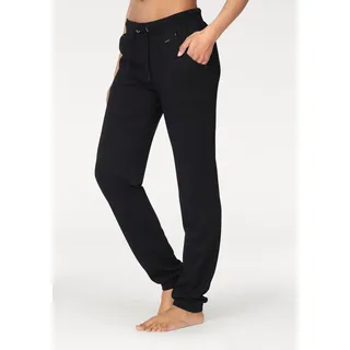 Relaxhose LASCANA, Damen, Gr. 32/34, N-Gr, schwarz, Strick, Obermaterial: 60% Baumwolle, 40% Polyester, unifarben, Basic, bequem lang, Hosen Relaxhose, mit seitlichen Eingrifftaschen, Loungeanzug