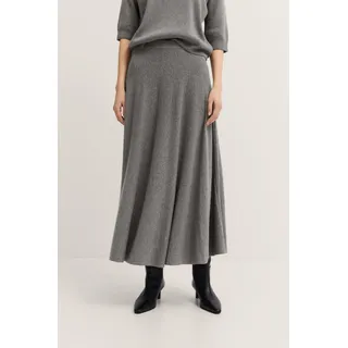 Strickrock BUGATTI "Bequem & klassisch", Damen, Gr. XL, grau (250, grau), 40% Wolle, 30% Viskose, 20% Polyamid, 10% Kaschmir, Röcke Strickrock, in einem weichen Wolle-Kaschmir-Mix