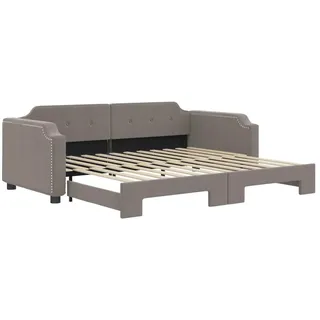 vidaXL Tagesbett Ausziehbar Taupe 90x200 cm Stoff - Taupe