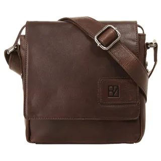 Umhängetasche BODENSCHATZ, Herren, Gr. B/H/T: 23cm x 21cm x 4cm onesize, braun, Leder, unifarben, Taschen Umhängetasche, echt Leder