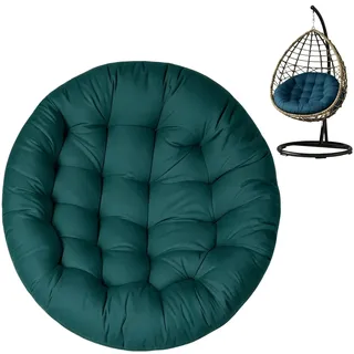 PORFOYO Kissen Für Hängesessel, Hängesessel Kissen 60 * 60cm, Hängekorb Sessel, Sitzkissen Outdoor Rund Für Baumwoll Hängeschaukel, Papasansessel, Waschbar Auflage, Hängekorb, Hängestuhl, Dunkelgrün