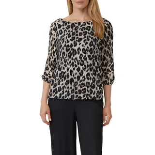 s.Oliver BLACK LABEL Klassische Bluse mit All-Over Print, schwarz