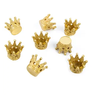 Kronen Streudeko, 8 Stück: Mini Krönchen Set, Tischdeko Klein, Verzierung Geschenke & Give-Away, Tisch-Deko Weihnachten & Silvester, Streuteile, Dekorieren & Basteln, Gold, 2,5 cm