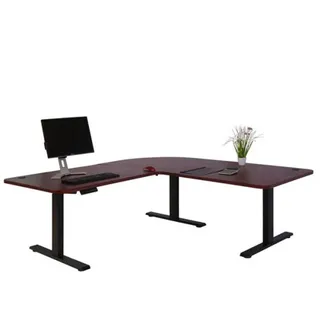 Mendler Eckschreibtisch D40 Schwarz