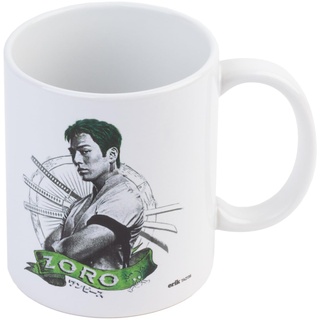 Grupo Erik Tasse Kaffeetasse One Piece Manga Kaffeebecher - Roronoa Zorro Teetasse Fassungsvermögen 350ml - Offizieller Netflix One Piece Merch