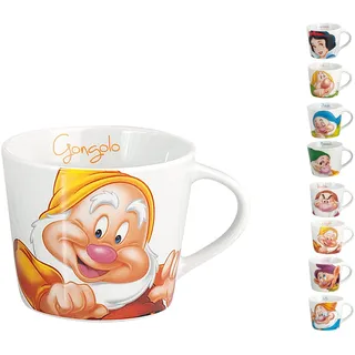 Home, Set mit 12 Kaffeebechern Disney Zwerge aus Porzellan (100 ml) – Komplettpackung mit 7 Zwergen, Schneewittchen und Figuren – perfekt für Sammler und Disney-Liebhaber