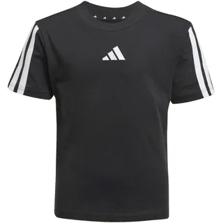 adidas Unisex Kids Essentials 3 Stripes Sleeve T-Shirt, Black/White, 4-5 Years