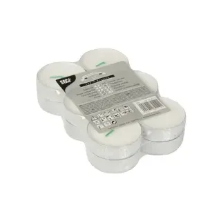 Papstar Maxi-Teelichter aus 100% Stearin, Ø 59 mm, Höhe: 20 mm, Brenndauer: ca. 9-10 Stunden, 1 Packung = 12 Maxi-Teelichter, weiss
