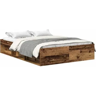 vidaXL Bettgestell ohne Matratze Altholz-Optik 120x200cm Holzwerkstoff - Braun