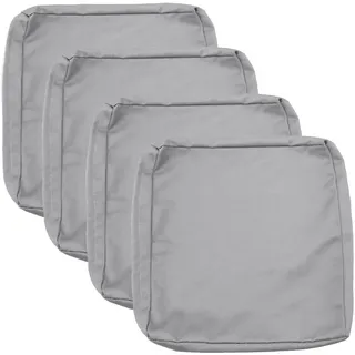 Sqodok Terrassenkissenbezüge, 61 x 61 cm, Outdoor-Kissenbezüge für Terrassenmöbel, wasserdicht, Terrassenkissen, Ersatzstuhl, Sitzkissenbezüge für Korbstuhl, Grau meliert, 4 Stück