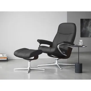 Stressless Relaxsessel Consul Leder 78 x 97 x 70 cm Grau/Braun mit Schlaffunktion