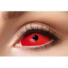 Eyecatcher - Sclera Kontaktlinse Red Eye mit Sehstärke, 1 Stück 6-Monatslinse weich, Sehhilfe, farbige Linse für Halloween und Karneval