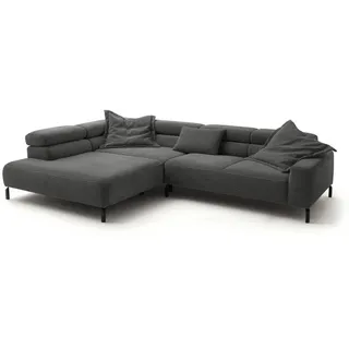 KAWOLA Sofa Delia Ecksofa Cord grau Recamiere links, - Grau