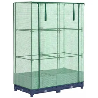 vidaXL Hochbeet mit Gewächshaus-Aufsatz 80 x 40 x 123 cm Grau