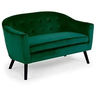 Menzzo Savoy Skandinavisches 2-Sitzer Sofa mit Samtbezug Grün